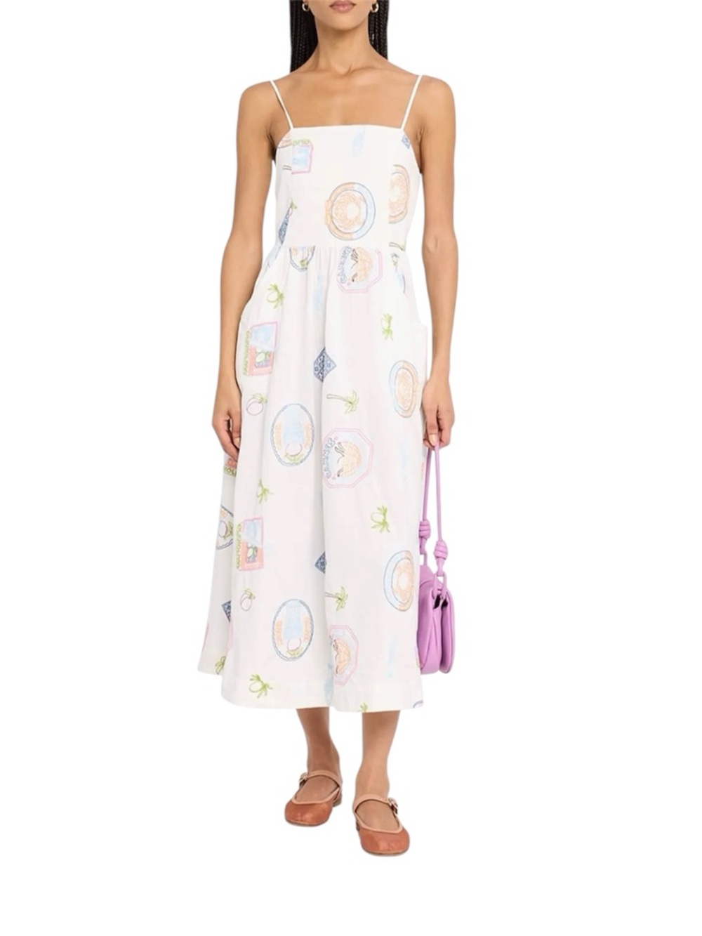 NWT Anthropologie Damson Madder Peaches Apron Dress Sz 10/UK 14